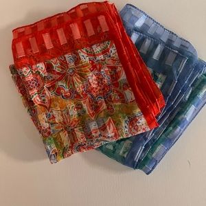 TWO GORGEOUS SILK SCARVES